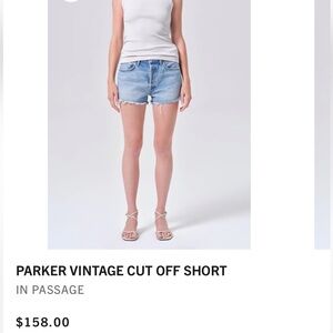 AGolde Light Blue Distressed Denim Cut-Off Shorts size 24 Excellent Condition